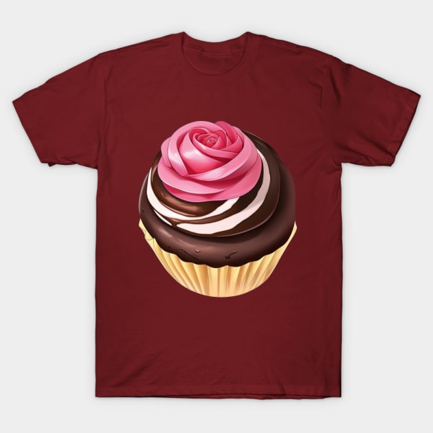 Rose and Chocolate Cupcake T-Shirt by SDAIUser